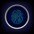 Fingerprint scanning security access with biometrics identification Royalty Free Stock Photo