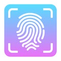 Fingerprint scanning vector icon