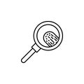 Fingerprint, search icon. Element of law and justice icon. Thin line icon for website design and development, app development.