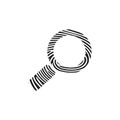 Fingerprint search icon. Isolated thumbprint and fingerprint search icon line style. Premium quality vector symbol drawing concept