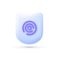 Fingerprint secure 3D Vector Illustrator on white background. Secure Design Template for concept design. 3d vector