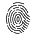 Fingerprint security, identification and privacy black icon
