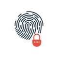 Fingerprint and security lock secret system. vector icon