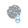 Fingerprint and security lock secret system. vector icon