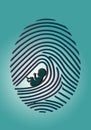 A fingerprint is seen with a human fetus in a 3-d illustration about if or when does a fetus become a human being