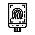 fingerprint sensor module line icon vector illustration Royalty Free Stock Photo
