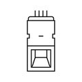 fingerprint sensor module line icon vector illustration Royalty Free Stock Photo