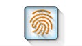 Fingerprint sensor scanner symbol icon for biometric verification, personal data security as flat sign on white background