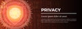 Fingerprint Sign on Red Shield. Privacy and Security System Concept. Royalty Free Stock Photo