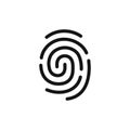Fingerprint simple black icon, authentication symbol, line style vector illustration