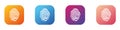 Fingerprint. Simple icon for logo or application. Set, color button on a white background