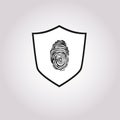 Fingerprint tech shield security guard logo design Royalty Free Stock Photo