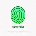 Fingerprint thin line icon