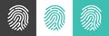 Fingerprint Thumb Print Colorful Vector Icon Illustration