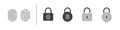 Fingerprint. Touch Security. Biometric fingerprints identification. Fingerprint lock icons. Vector illustration