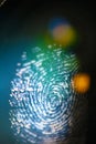 Fingerprint on a transparent surface