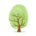 Fingerprint tree of green human finger print