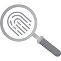 Fingerprint under loupe vector suspicion flat icon Royalty Free Stock Photo