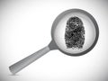 Fingerprint under a magnify glass. illustration Royalty Free Stock Photo