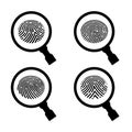 Fingerprint under the magnifying glass Royalty Free Stock Photo