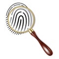 Fingerprint under a magnifying glass Royalty Free Stock Photo