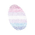 Fingerprint vector colored with the Bigender pride flag isolated on white background Vector Illustration