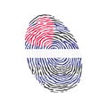 Fingerprint vector colored with the Leather pride flag isolated on white background Vector Illustration