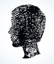 Fingerprint. Vector drawing black pattern