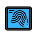 Fingerprint vector, Future technology filled design icon