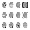 Fingerprint vector icons