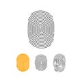 Fingerprint vector icons set, abstract thumbprint symbol