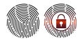 Fingerprint. Vector illustration. Security system. Digital lock