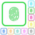 Fingerprint vivid colored flat icons icons