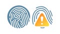 Fingerprint Warning and Authentication Icons Set, vector design Generative AI Royalty Free Stock Photo
