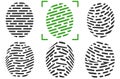 Fingerprints or fingertip prints identification scanner and biometric id trace. Fingerprint Icon. Fingerprint