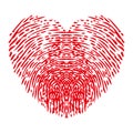 Fingerprints heart - stock vector