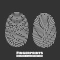 Fingerprints set. Vector Security system. Digital lock Royalty Free Stock Photo