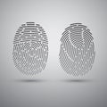 Fingerprints set. Vector Security system. Digital lock Royalty Free Stock Photo