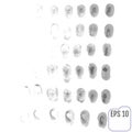 Fingerprints vector set isolated on white