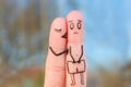 Fingers art of couple. Concept of impotence