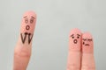 Fingers art of family during quarrel. Royalty Free Stock Photo