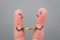 Fingers art of family during quarrel. Royalty Free Stock Photo