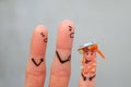 Fingers art of family during quarrel. Royalty Free Stock Photo