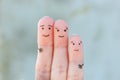 Fingers art of happy family. Concept of people hug Royalty Free Stock Photo