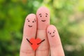 Fingers art of happy family. Royalty Free Stock Photo