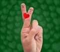 Fingers crossed making romantic pose Royalty Free Stock Photo