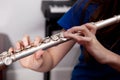 Fingers on a flute Royalty Free Stock Photo