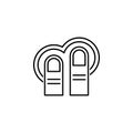 Fingers, gesture, left, down, swipe, two outline icon. Element of simple icon for websites, mobile app, info graphics. Signs and s