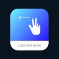 Fingers, Gesture, Left Mobile App Button. Android and IOS Glyph Version Royalty Free Stock Photo