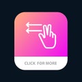 Fingers, Gesture, Lefts Mobile App Button. Android and IOS Line Version Royalty Free Stock Photo